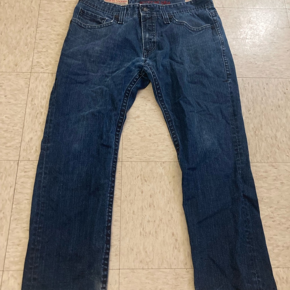 Men Rivet De Cru Blue Jeans Rivet Denim Jeans Made in USA